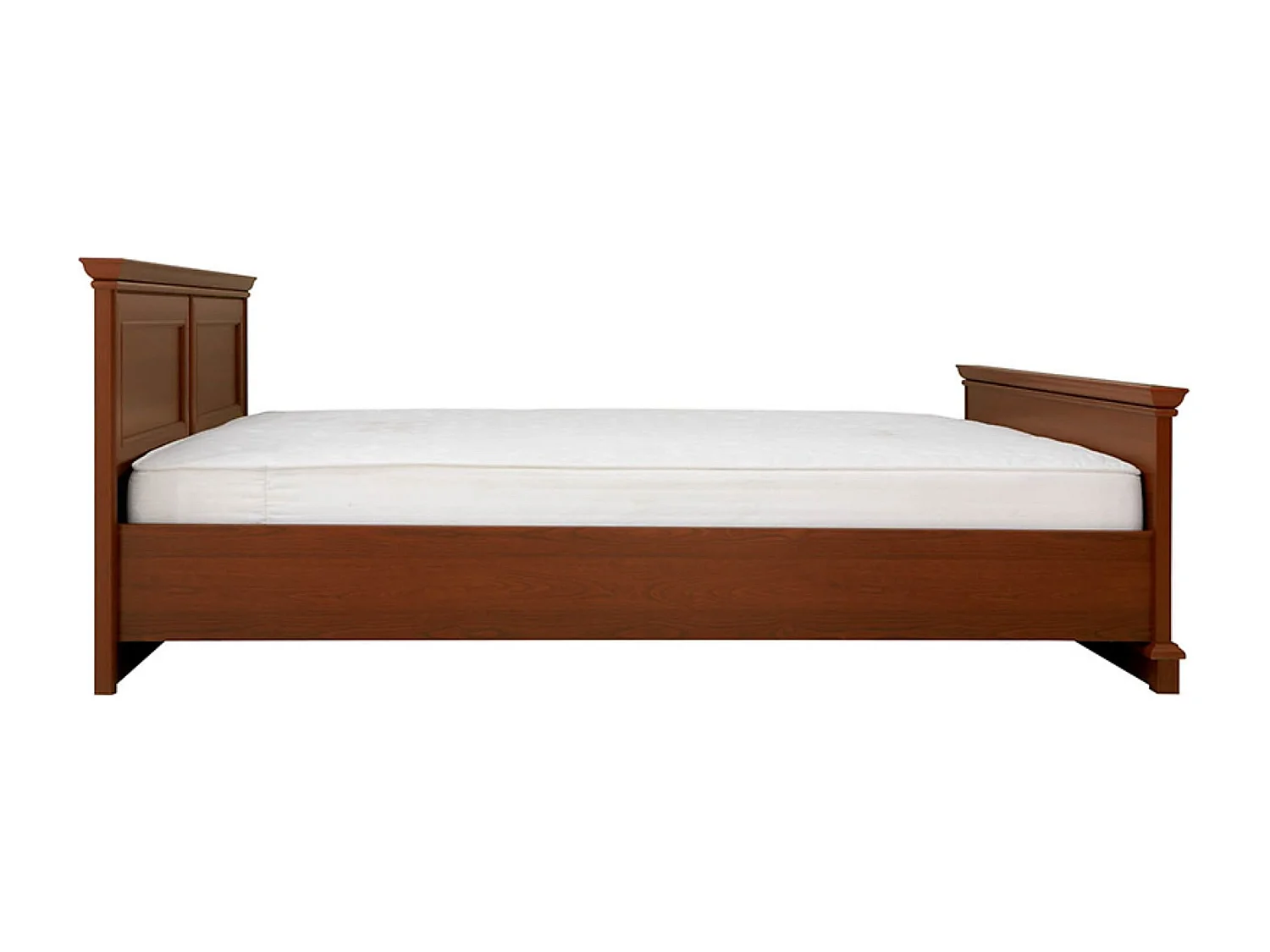 Lit adulte 160x200 cm coloris châtaigne - Longueur 210 x Profondeur 175 x Hauteur 60,5-81,5 cm