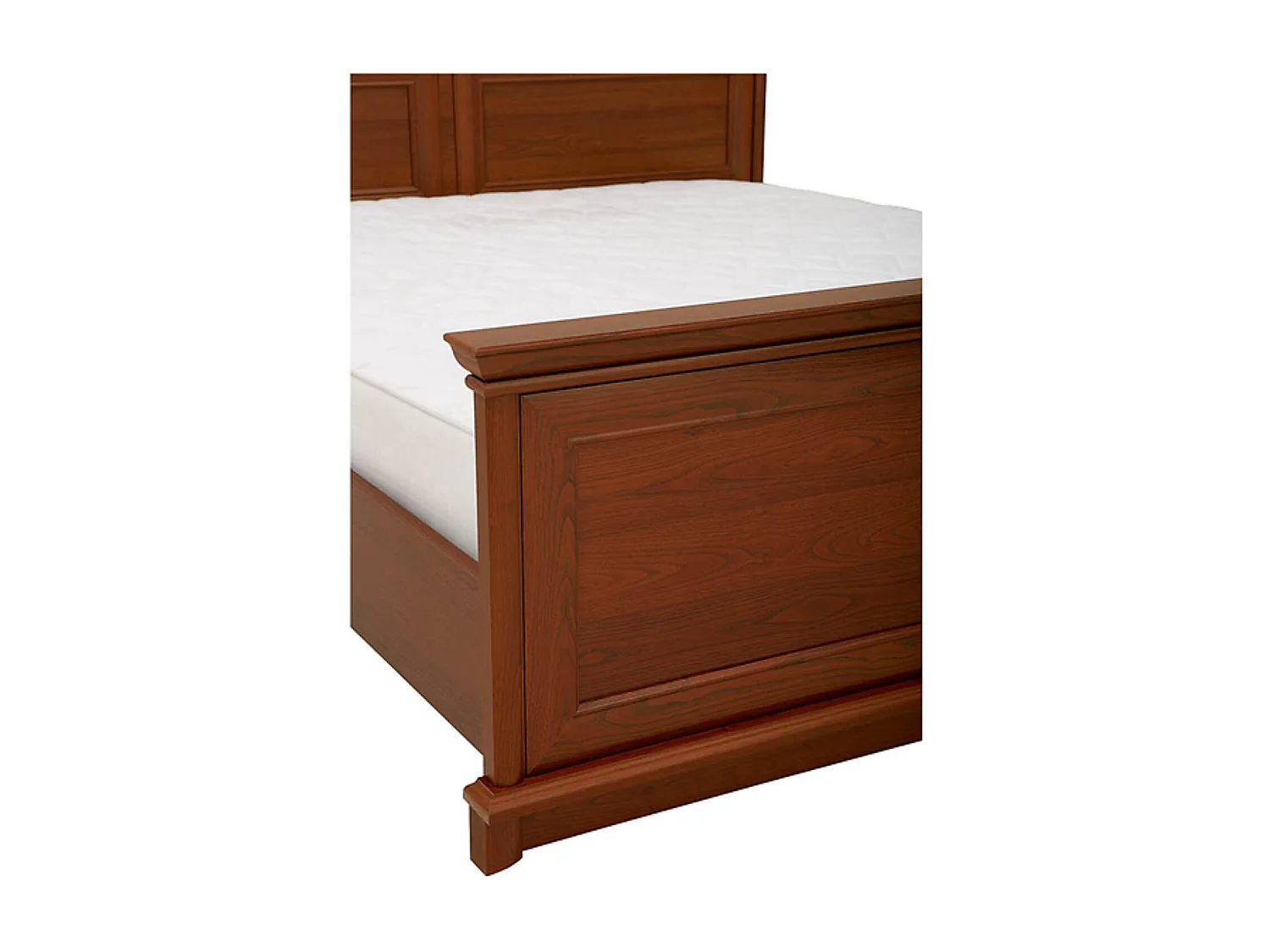 Lit adulte 160x200 cm coloris châtaigne - Longueur 210 x Profondeur 175 x Hauteur 60,5-81,5 cm