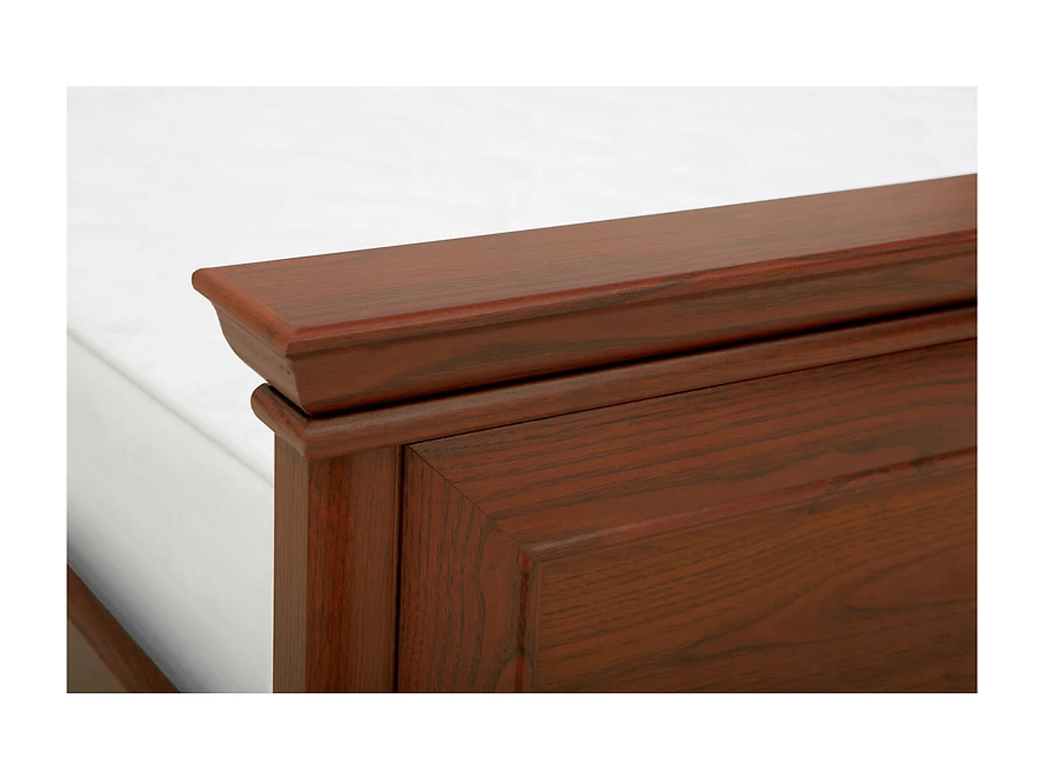 Lit adulte 160x200 cm coloris châtaigne - Longueur 210 x Profondeur 175 x Hauteur 60,5-81,5 cm