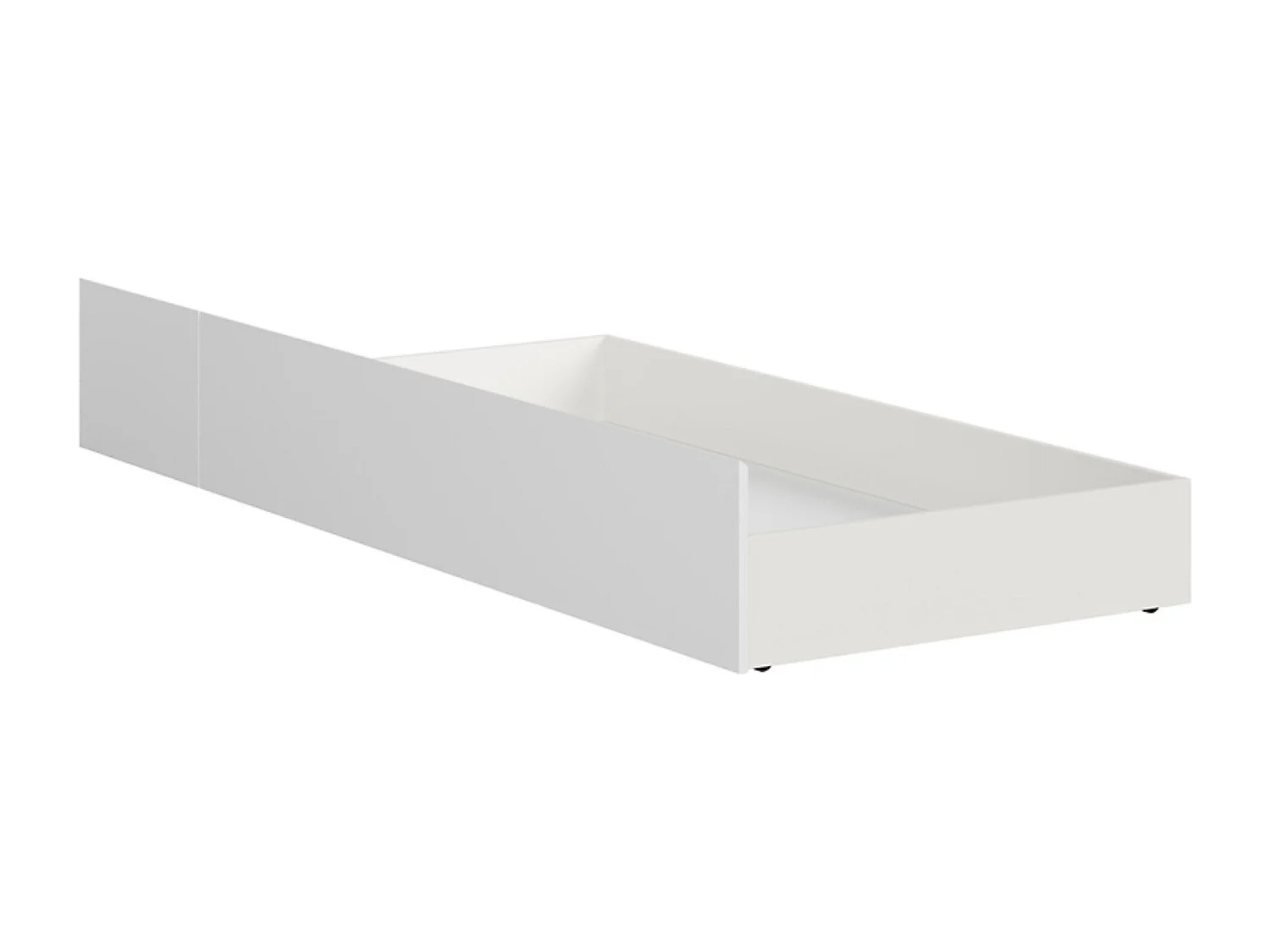 Lit adulte 160x200 + 2 Tiroirs de rangement sur roulettes coloris Blanc/Blanc Mat - Longueur 208 x Largeur 168 x Hauteur 50-100 cm