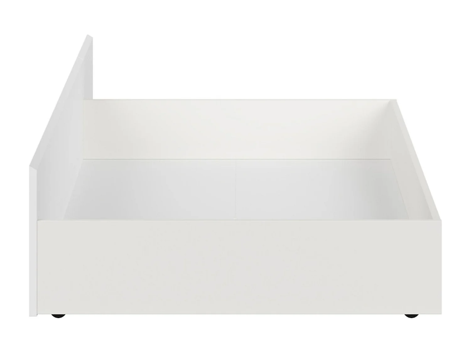 Lit adulte 160x200 + 2 Tiroirs de rangement sur roulettes coloris Blanc/Blanc Mat - Longueur 208 x Largeur 168 x Hauteur 50-100 cm