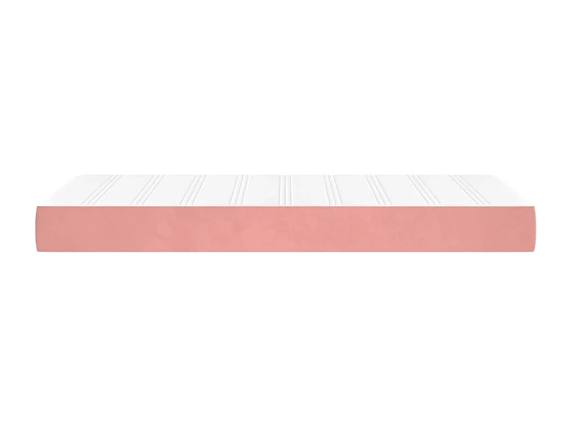 Matelas de lit à ressorts ensachés rose 120x190x20 velours