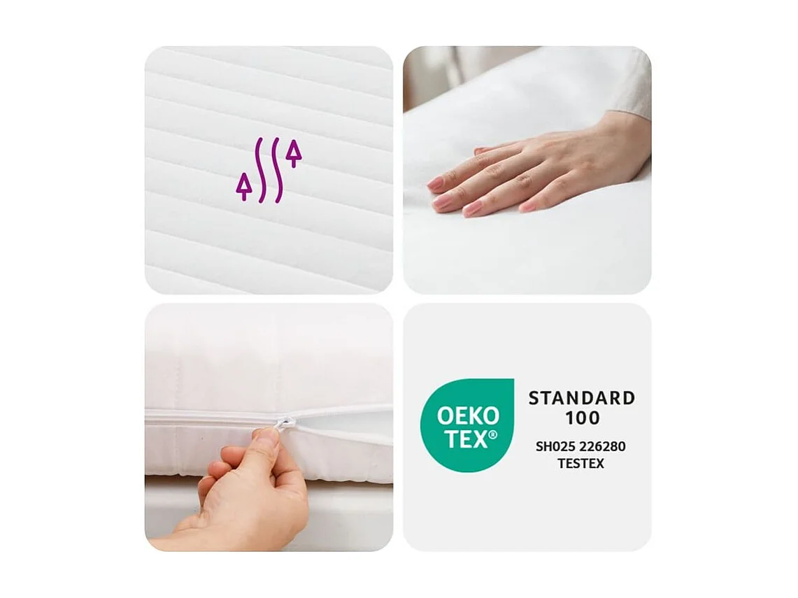 Matelas en mousse blanc 160x210 7 zones dureté 20 ILD