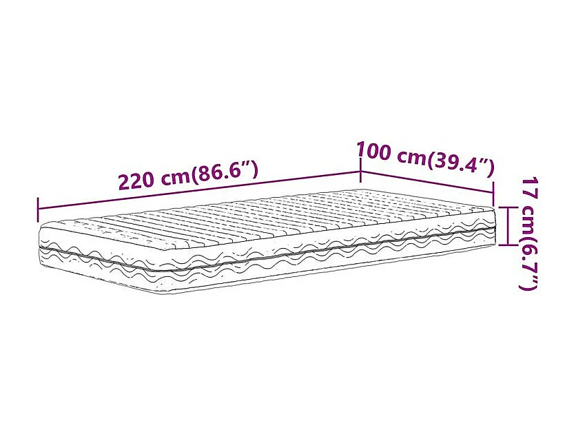 Matelas en mousse blanc 100x220 dureté H2 H3
