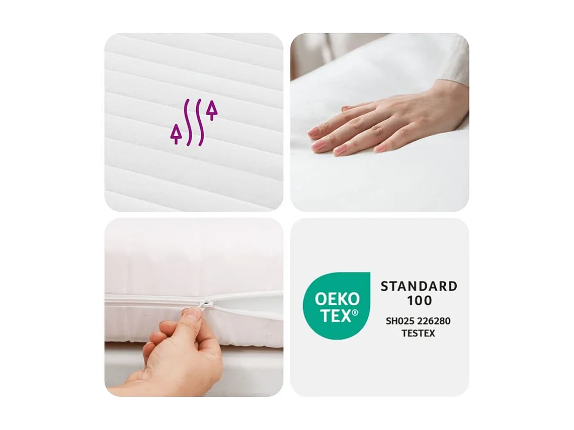 Matelas en mousse blanc 80x210 7 zones dureté 20 ILD