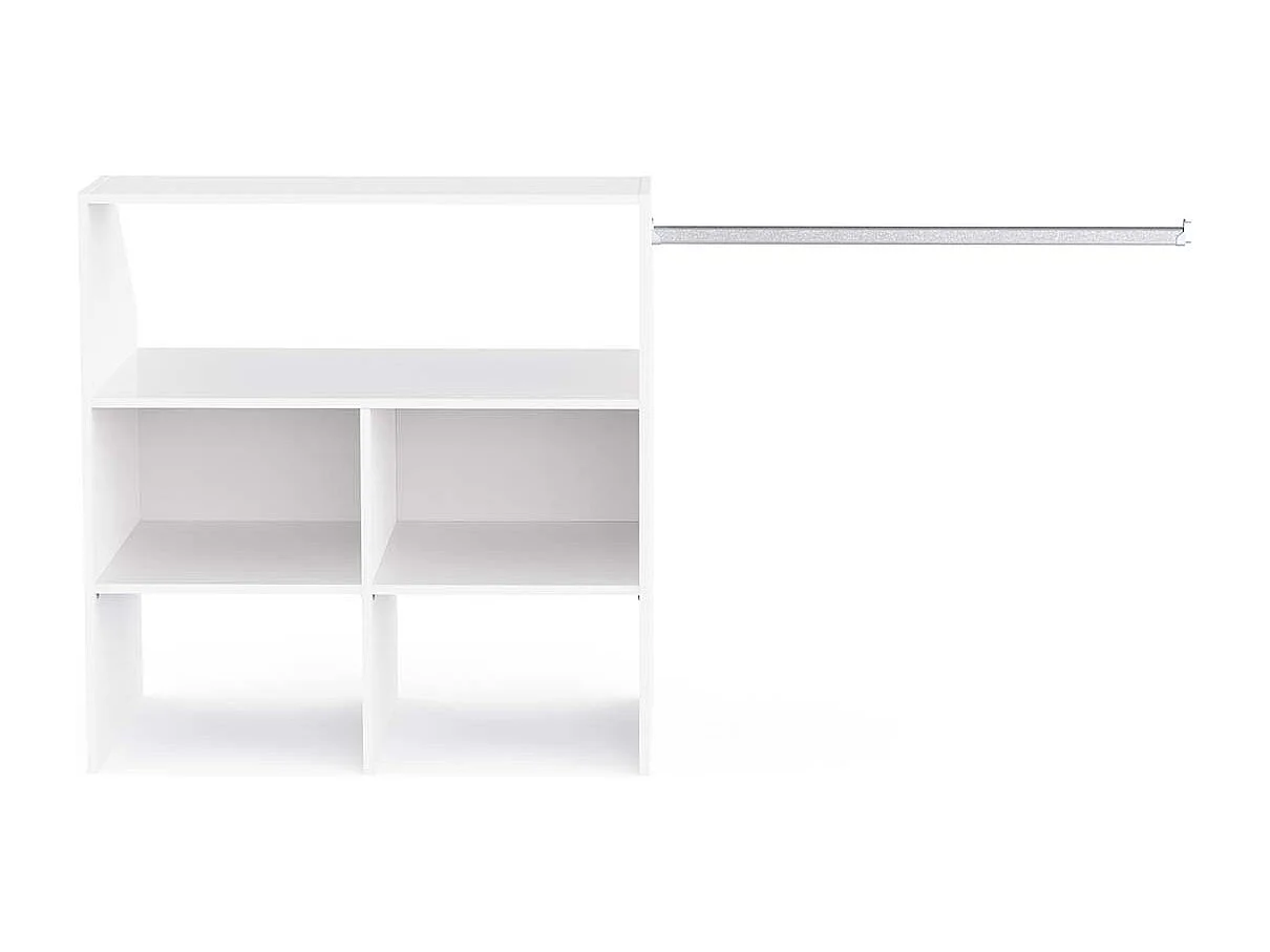 Module de rangement sous comble avec penderie et étagère couleur blanc mat - Largeur 171,5 x Profondeur 50 x Hauteur 90,7 cm