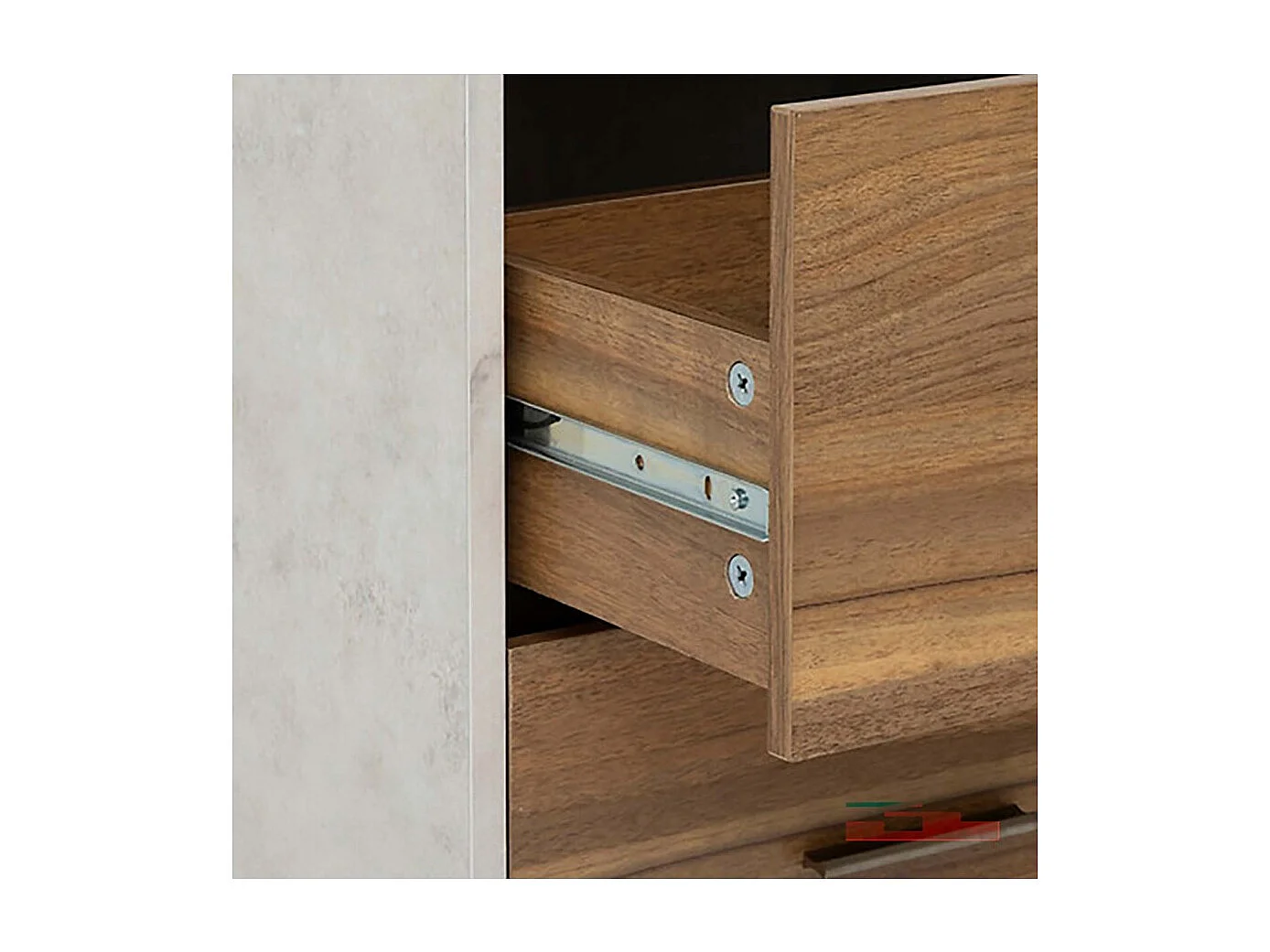Meuble de rangement à 4 tiroirs, coloris marron/blanc -  Longueur 40 x Profondeur 30 x Hauteur 97,5 cm