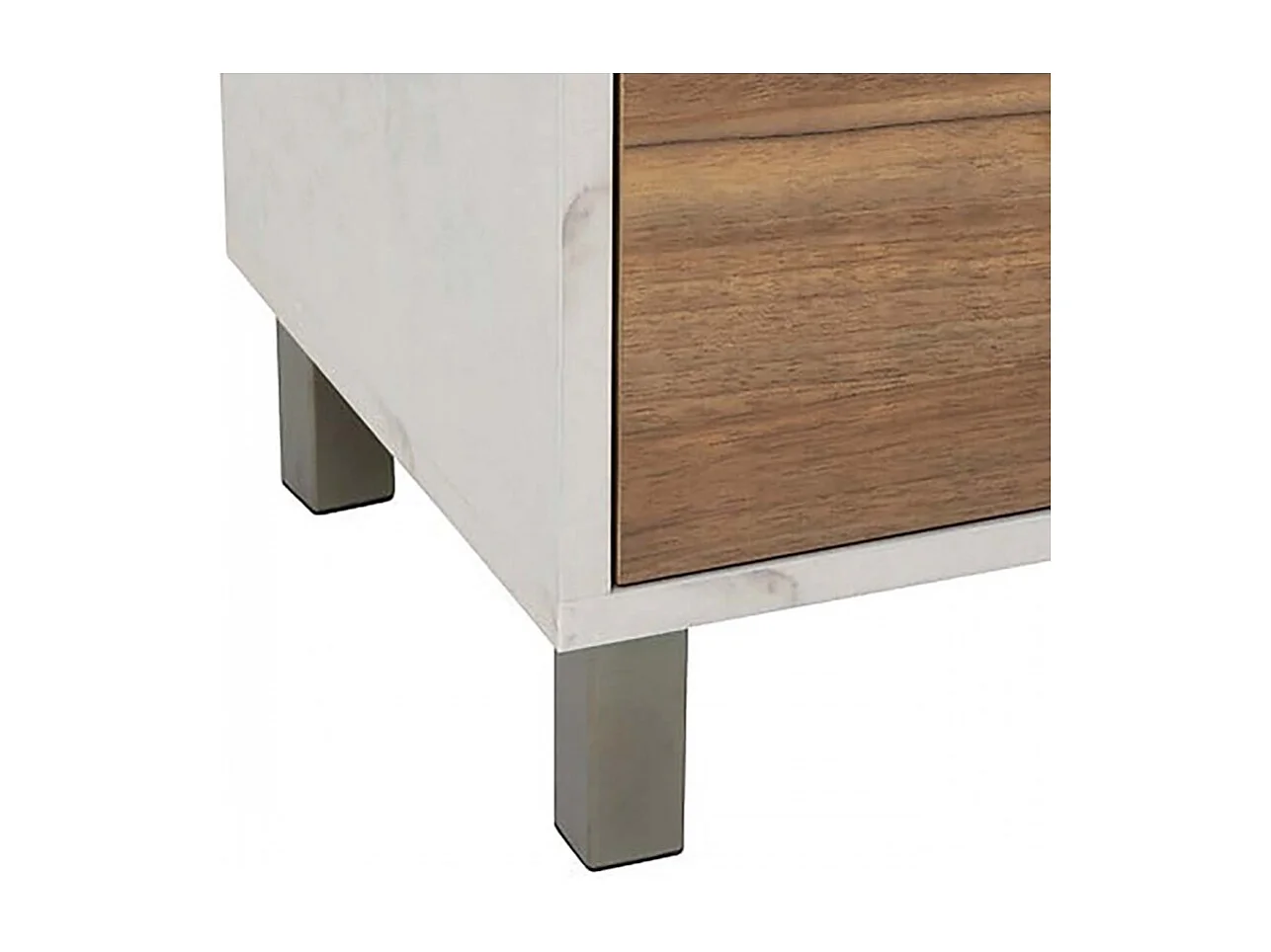 Meuble de rangement à 4 tiroirs, coloris marron/blanc -  Longueur 40 x Profondeur 30 x Hauteur 97,5 cm