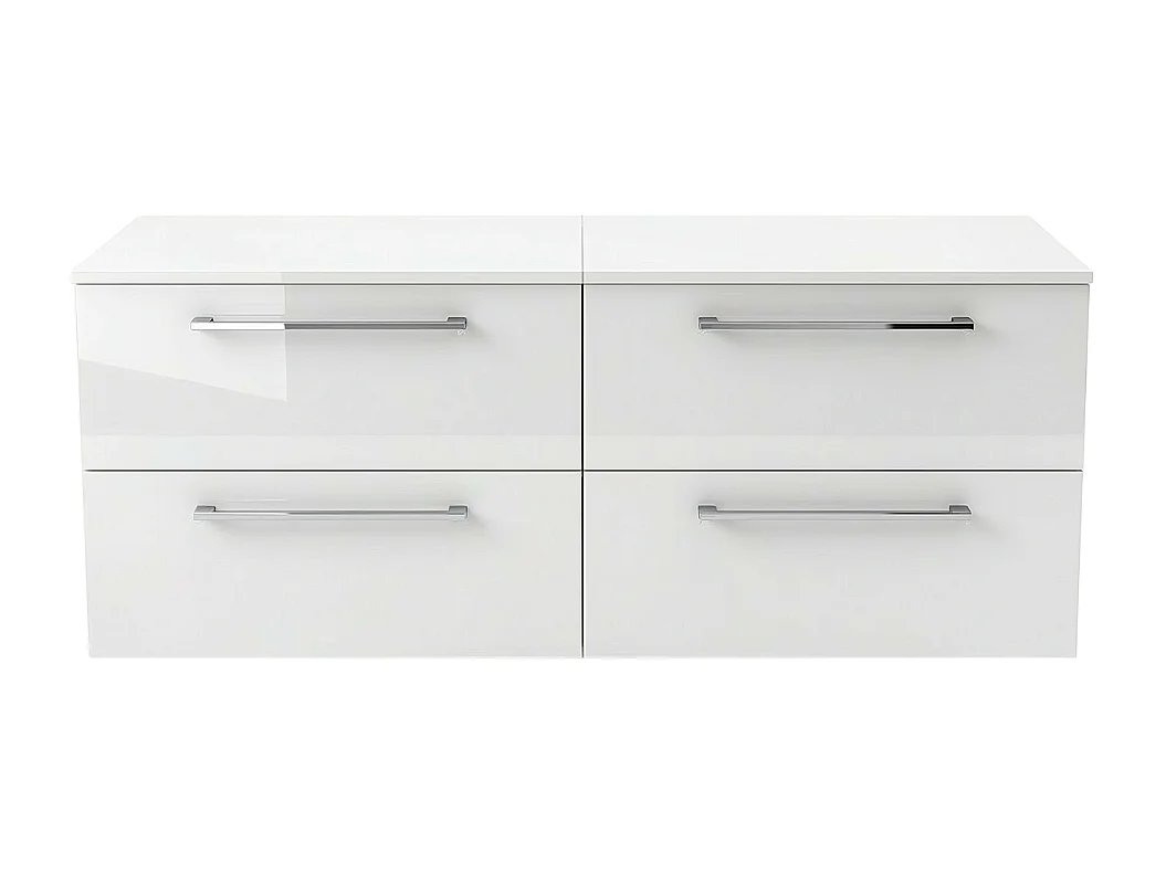 Meuble de salle de bain suspendu ONE 120 cm - 4 tiroirs - blanc brillant - ONE