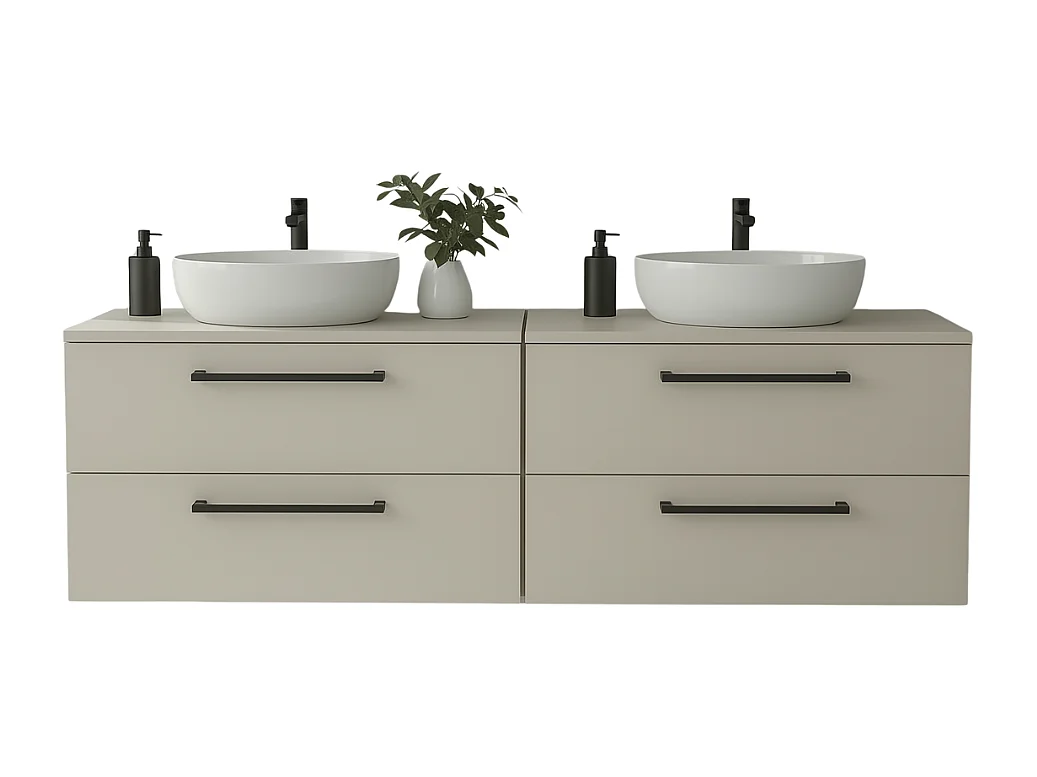 Meuble de salle de bain suspendu ONE 120 cm - 4 tiroirs - cachemire - ONE
