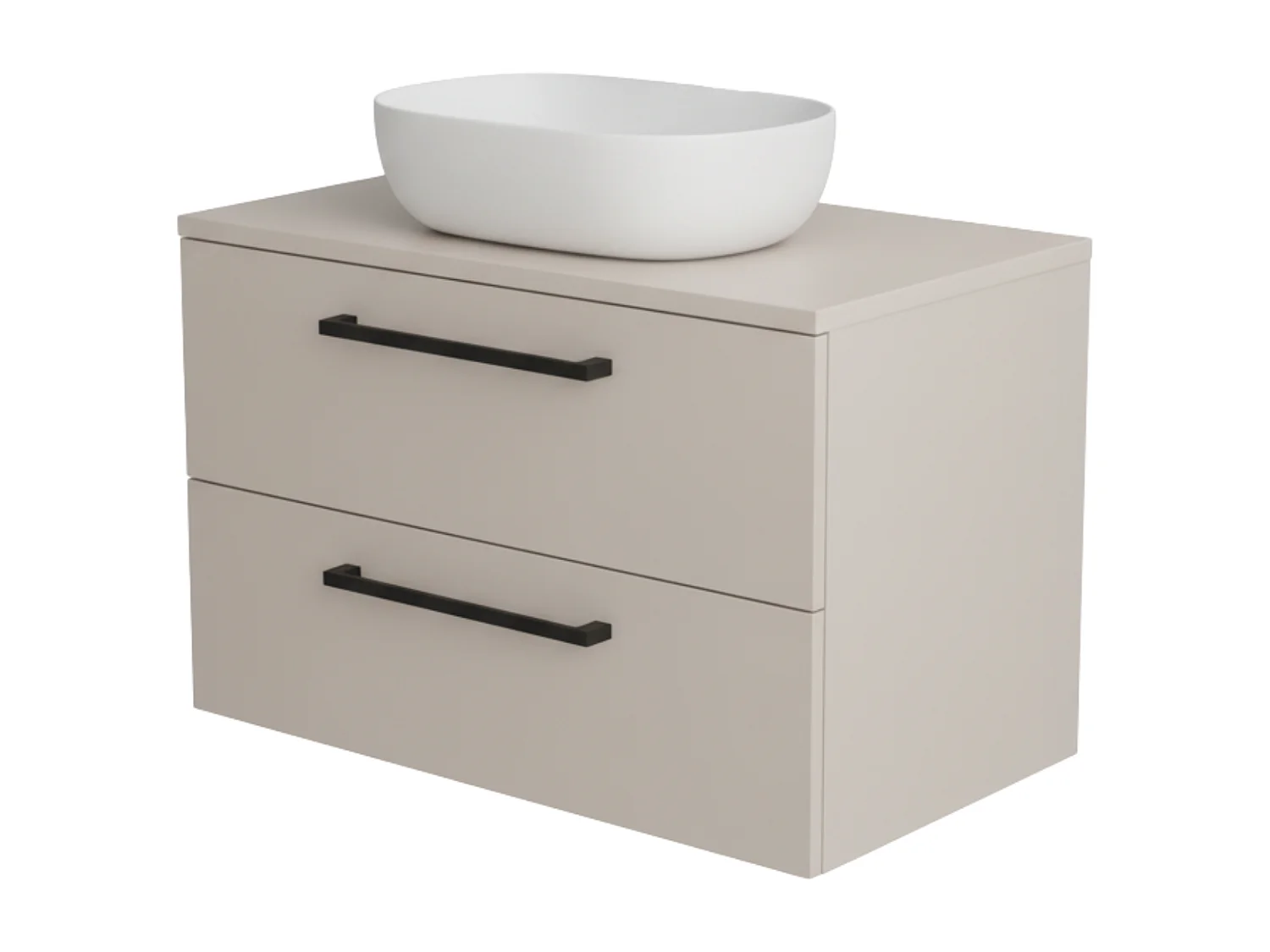 Mueble de baño suspendido 60 cm con lavabo – cachemira mate – 2 cajones – ONE