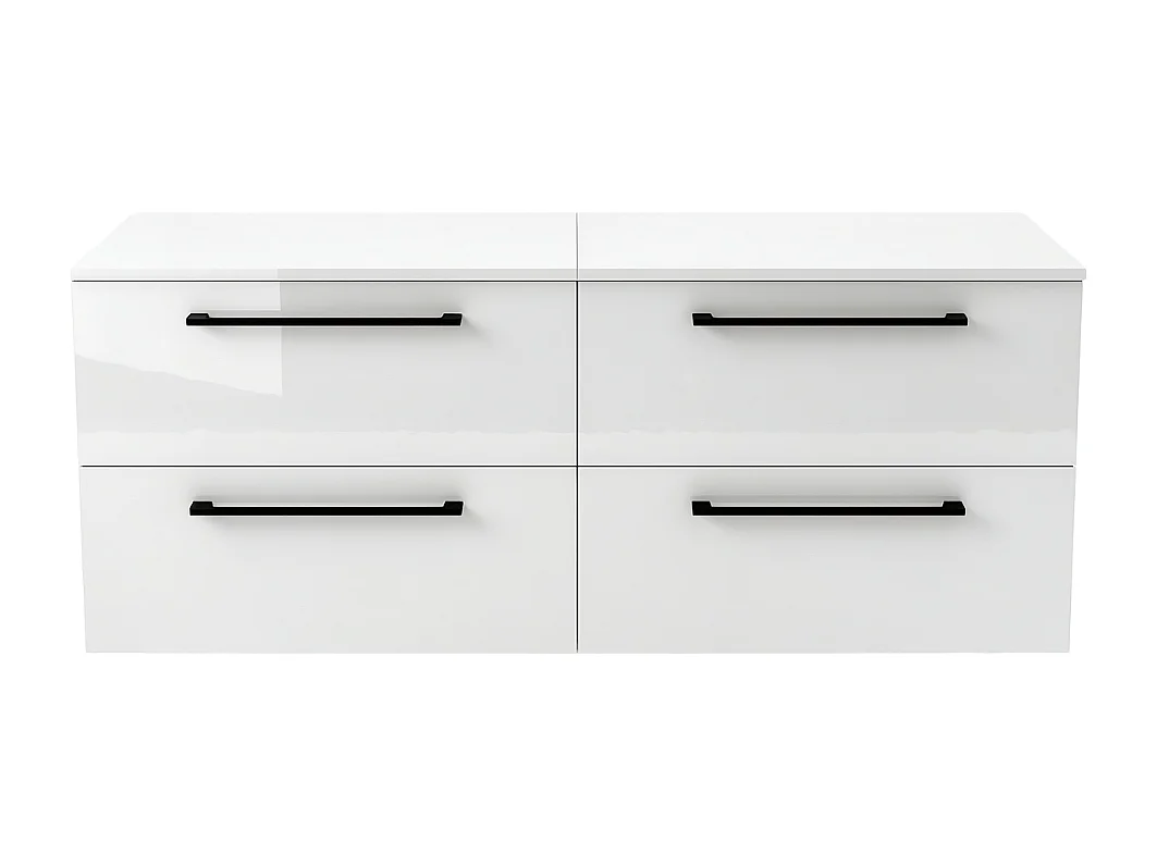 Meuble de salle de bain suspendu ONE 120 cm - 4 tiroirs - blanc brillant - ONE