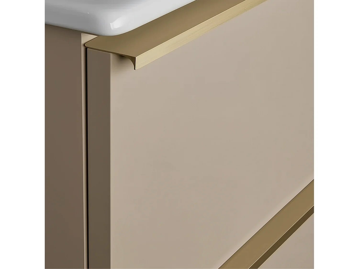 Mueble de baño suspendido 80 cm con lavabo – cachemira mate – 2 cajones – ONE