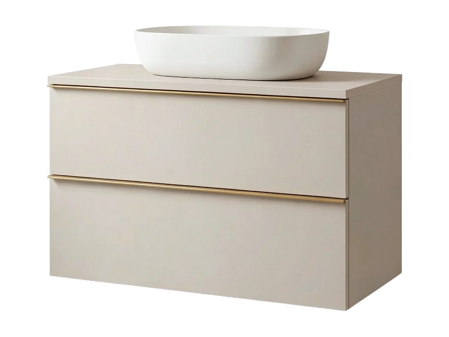 Mueble de baño suspendido 80 cm con lavabo – cachemira mate – 2 cajones – ONE