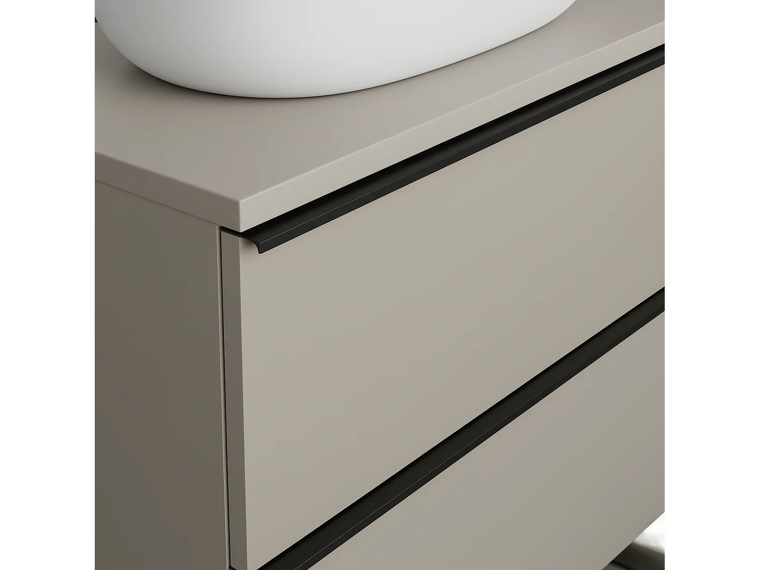Mobile bagno sospeso 60 cm con lavabo – cachemire opaco – 2 cassetti – ONE