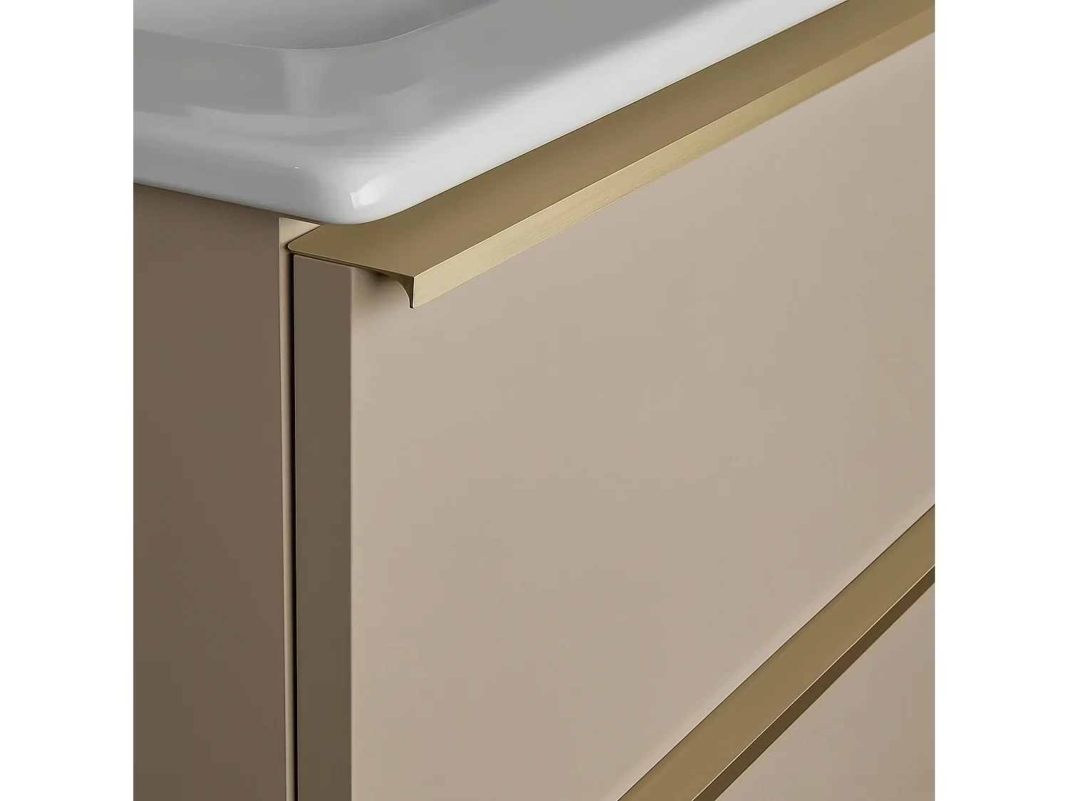 Móvel de casa de banho suspenso 60 cm - 2 gavetas - branco brilhante - caxemira - ONE