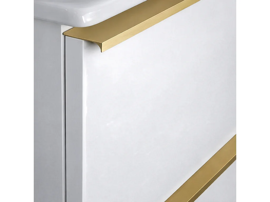 Mobile bagno sospeso 60 cm con lavabo – bianco lucido – 2 cassetti – ONE