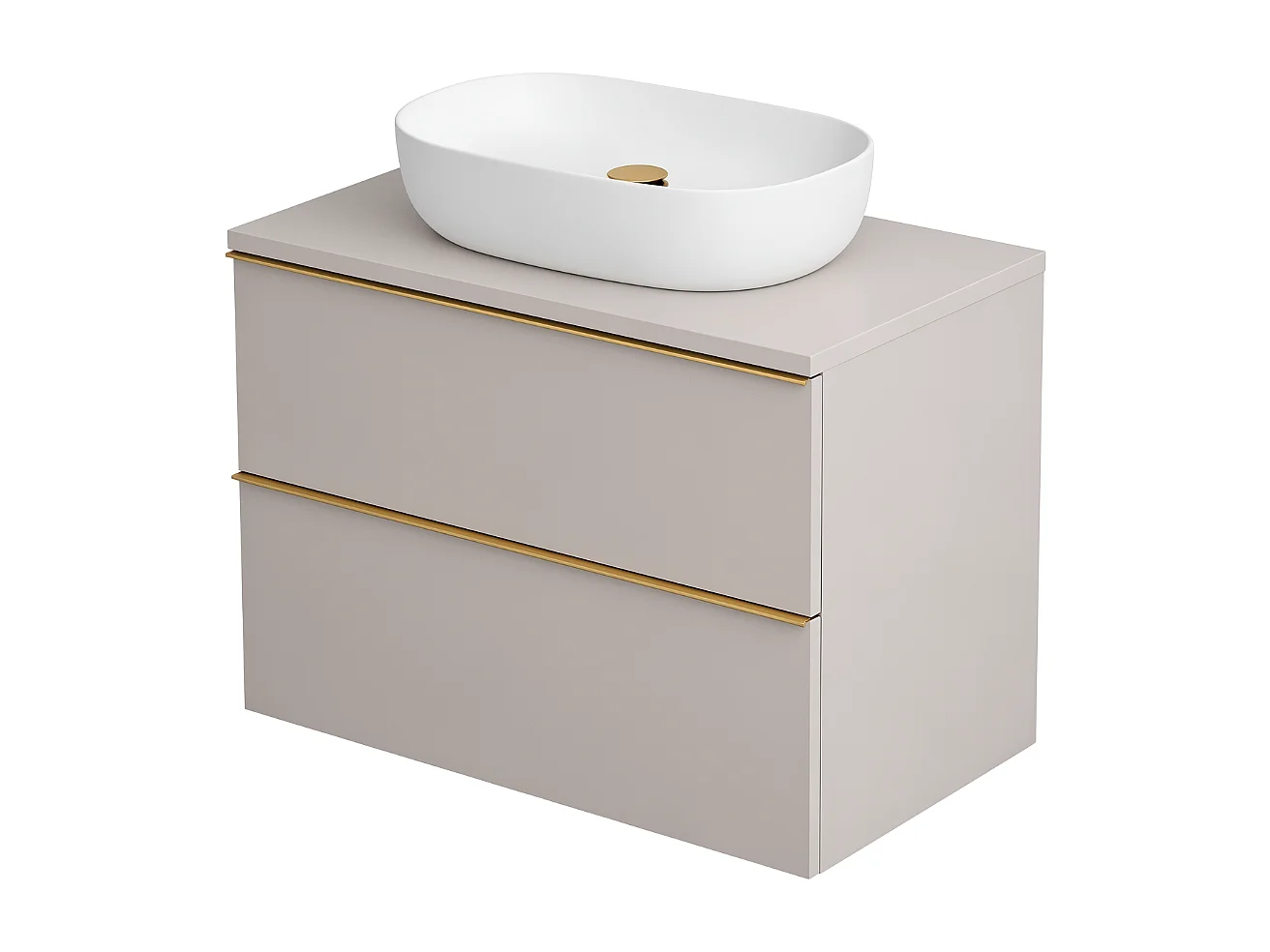 Meuble salle de bain suspendu ONE 80 cm - 2 laden - kasjmier - ONE