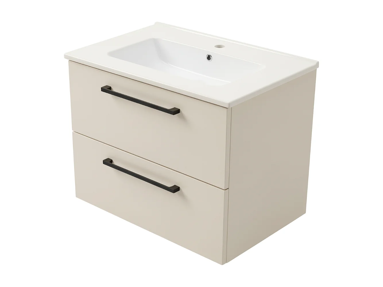 Szafka łazienkowa wisząca ONE 60 cm z umywalką  - 2 szuflady - kaszmir - ONE