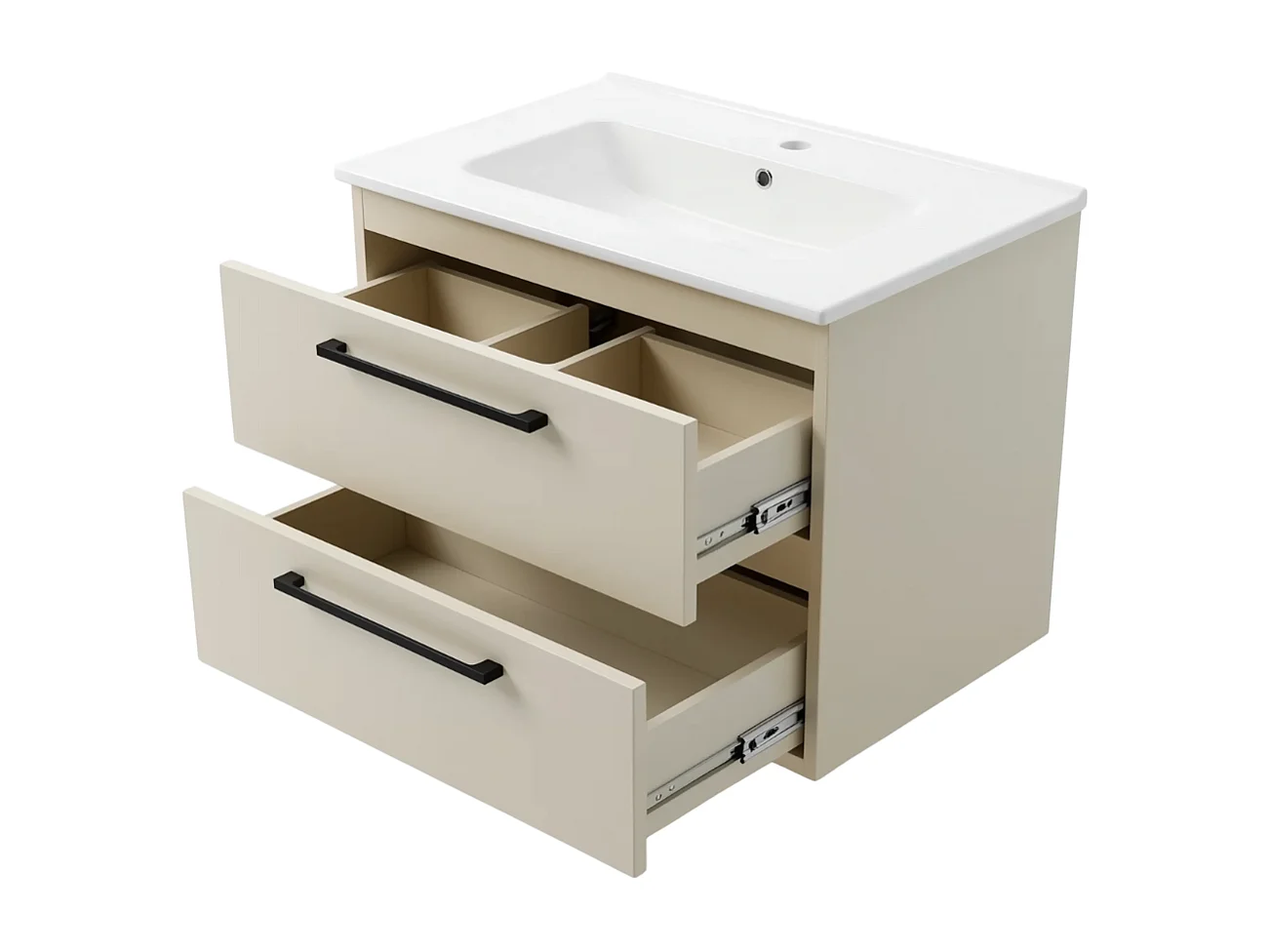 Szafka łazienkowa wisząca ONE 60 cm z umywalką  - 2 szuflady - kaszmir - ONE