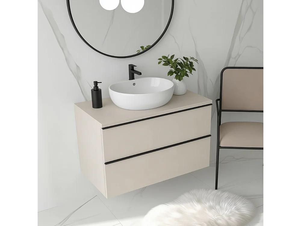 Meuble salle de bain suspendu ONE 60 cm  - 2 szuflady - kaszmir - ONE