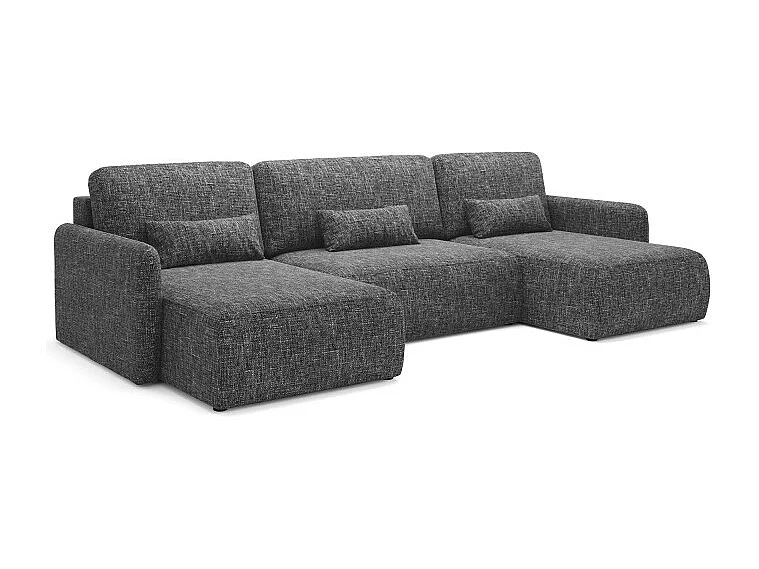 Canapé d’angle panoramique convertible 6 places IVA en tissu texturé - 290 cm