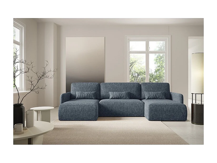 Canapé d’angle panoramique convertible 6 places IVA en tissu texturé - 290 cm