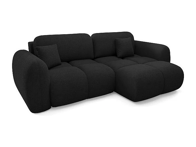 Canapé d’angle convertible 4 places PILENIA en tissu bouclette - 270 cm