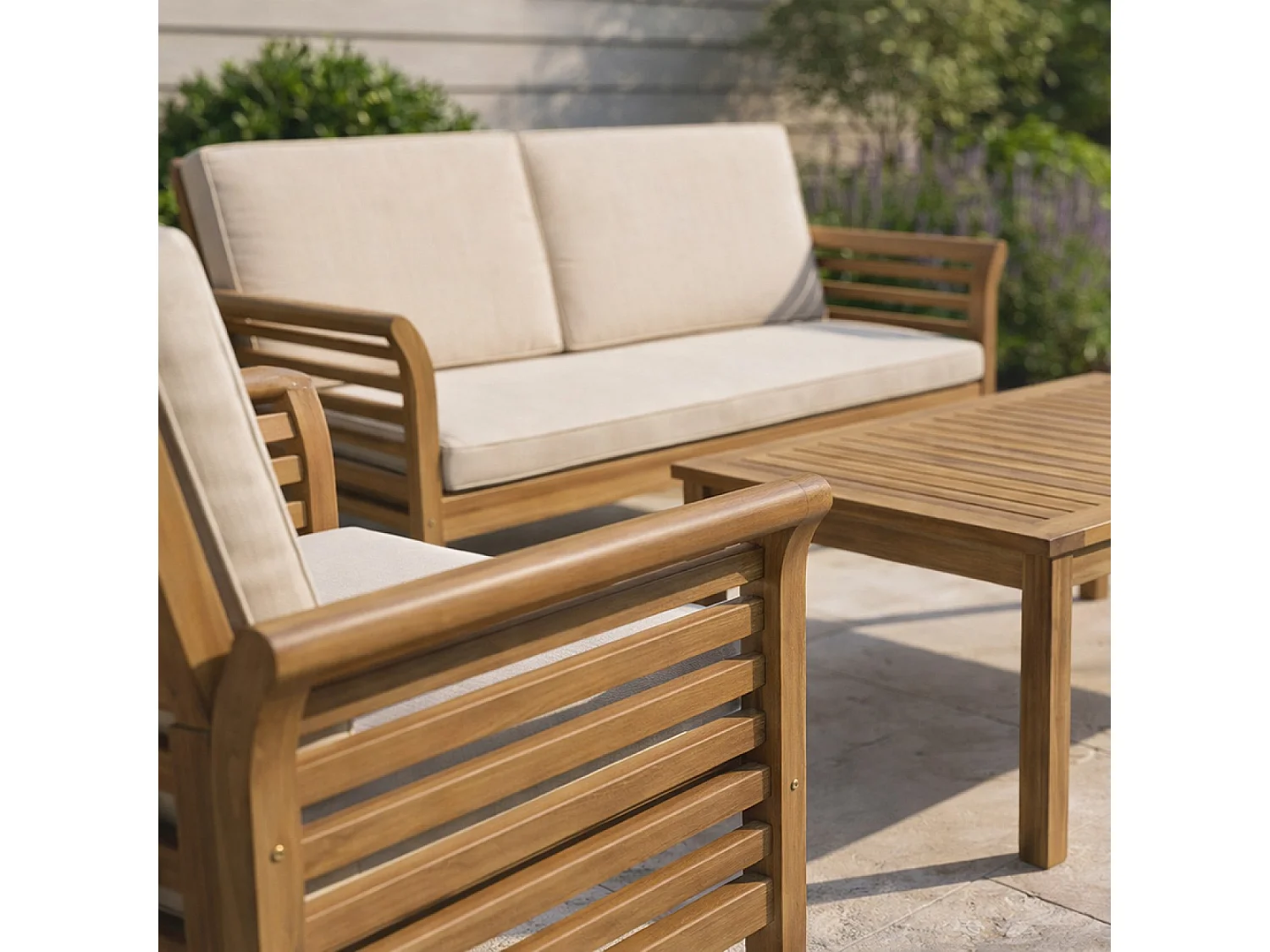 Salon de jardin 4 places en acacia KAMPOT