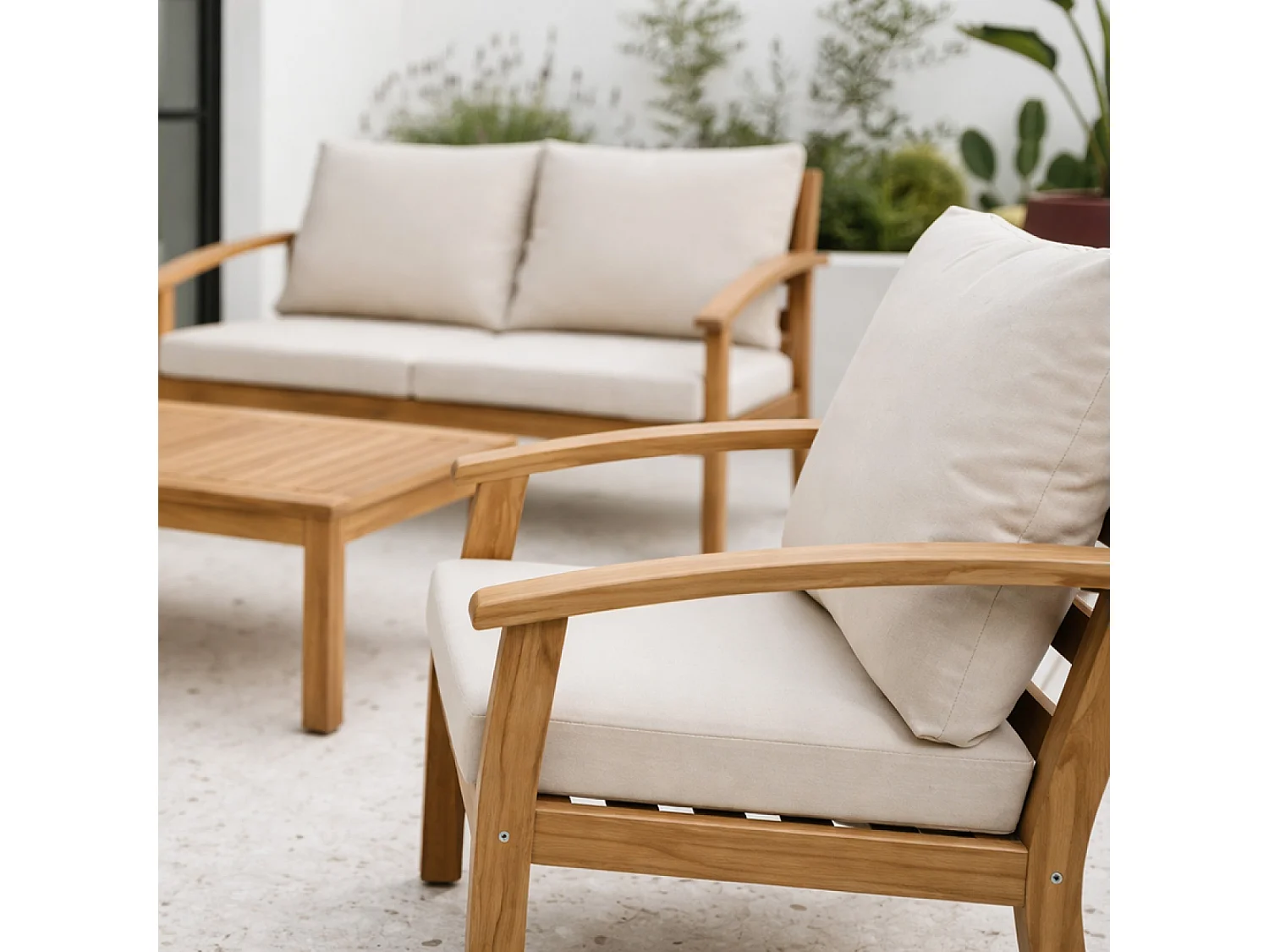 Salon de jardin 4 places en acacia YALA