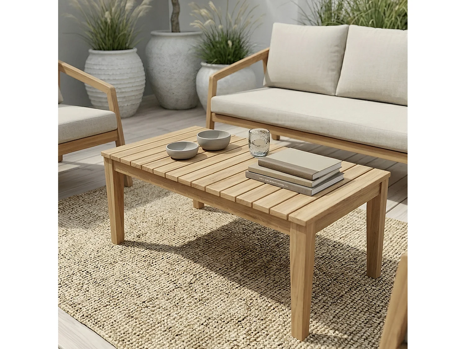 Salon de jardin 4 places en acacia SAPA