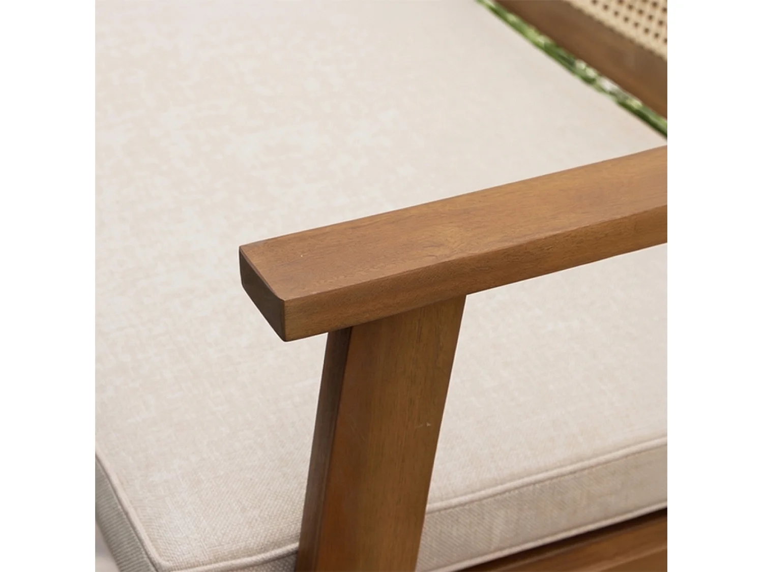 Salon de jardin 4 places en acacia et cannage HANOI