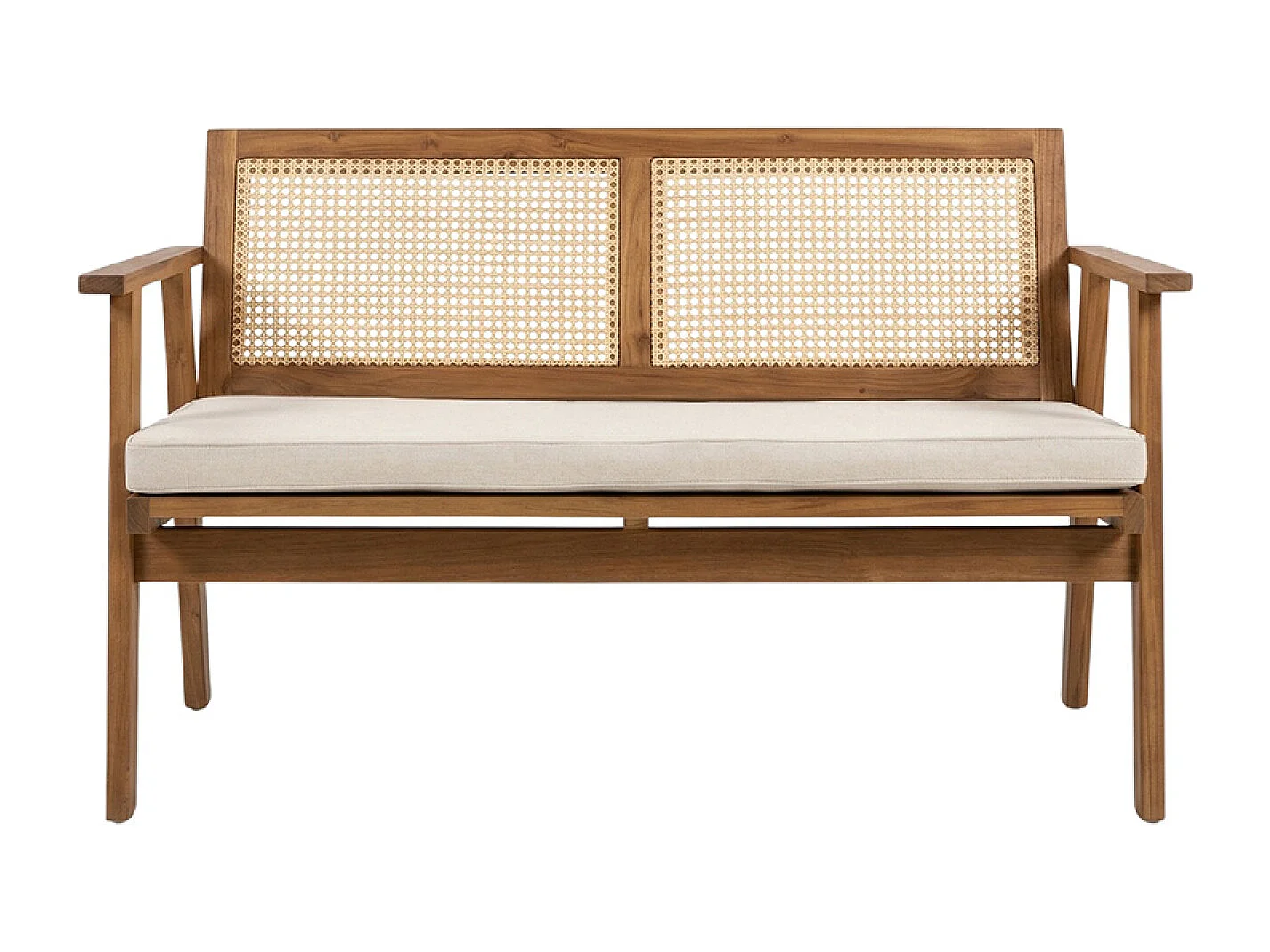 Salon de jardin 4 places en acacia et cannage HANOI