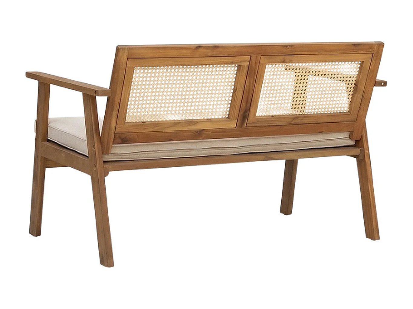 Salon de jardin 4 places en acacia et cannage HANOI