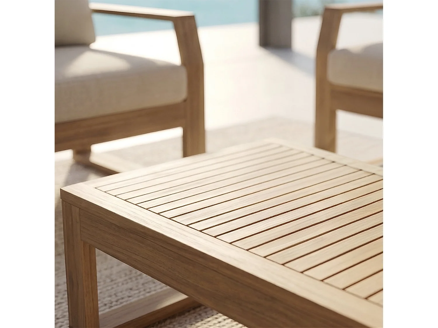 Salon de jardin 5 places en acacia SURIN