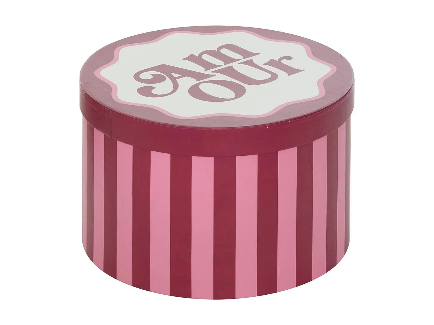 Lot de 4 Boîtes Déco "Chéri" 25cm Rouge