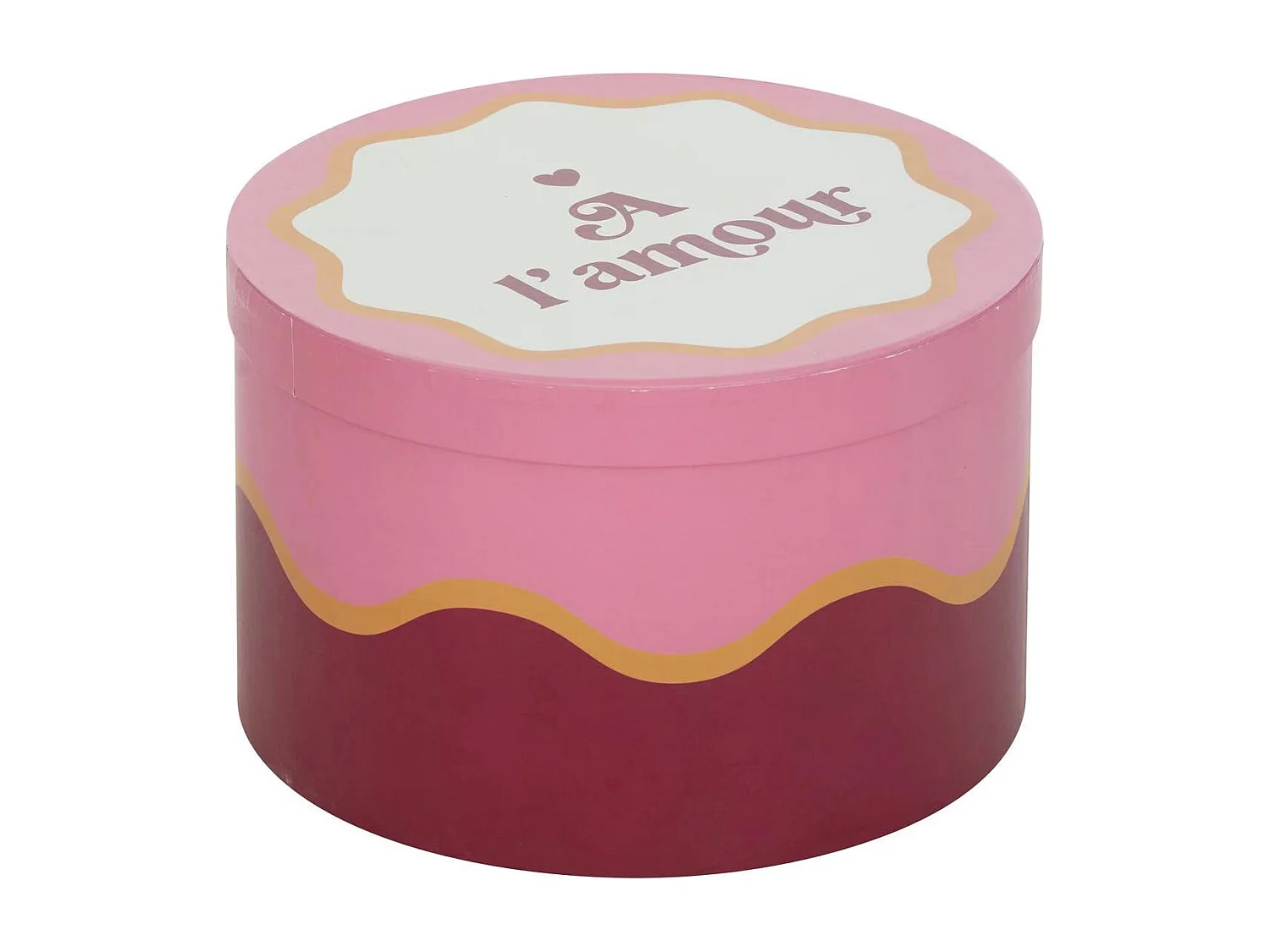 Lot de 4 Boîtes Déco "Chéri" 25cm Rouge