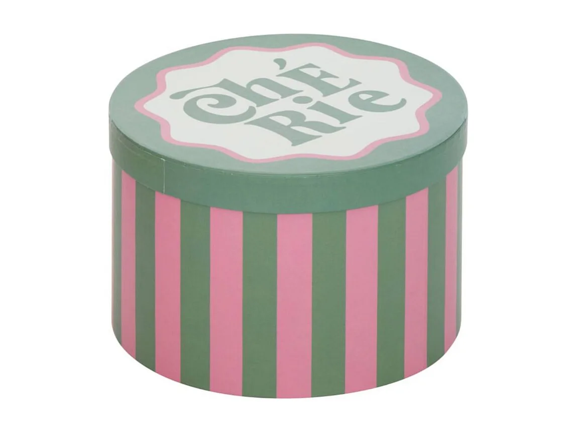 Lot de 4 Boîtes Déco "Chéri" 25cm Rouge