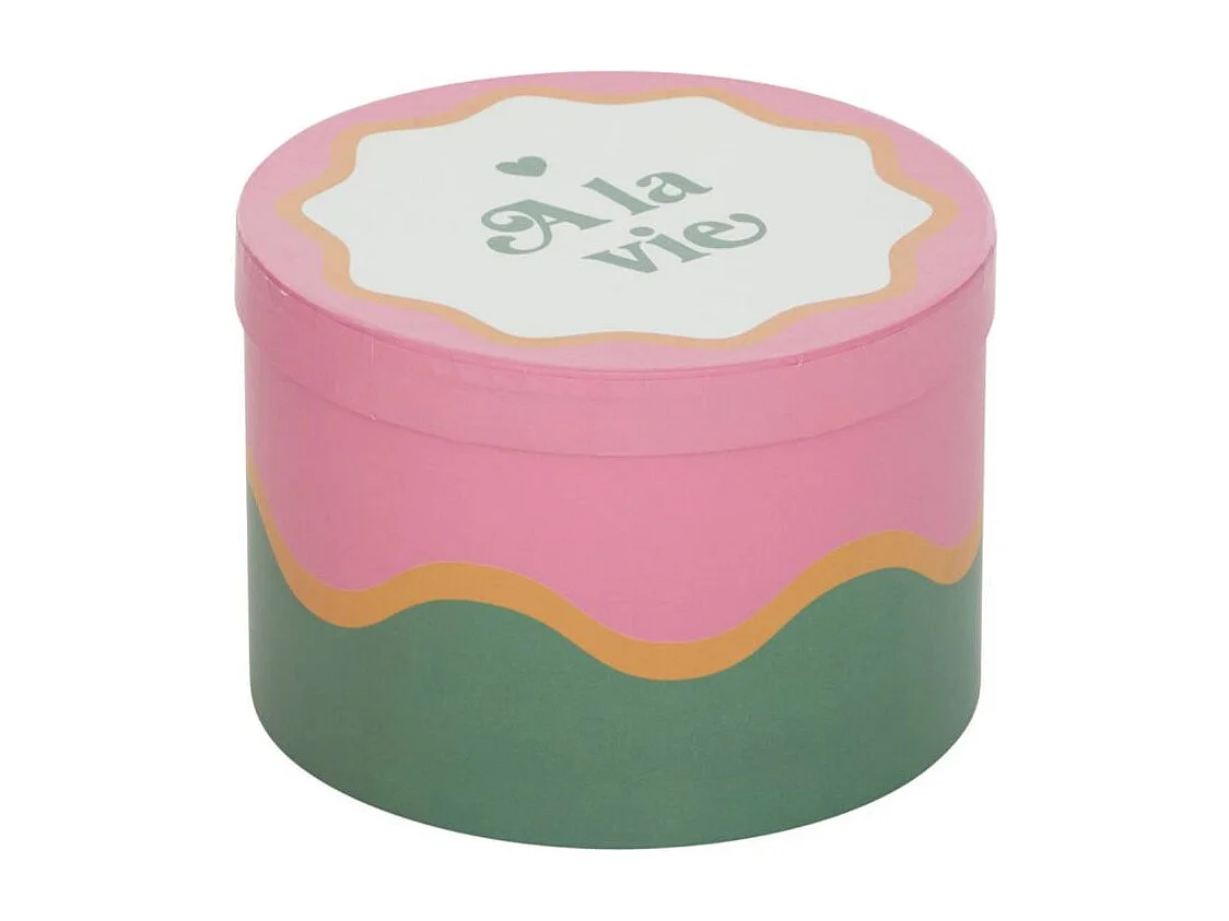 Lot de 4 Boîtes Déco "Chéri" 25cm Rouge