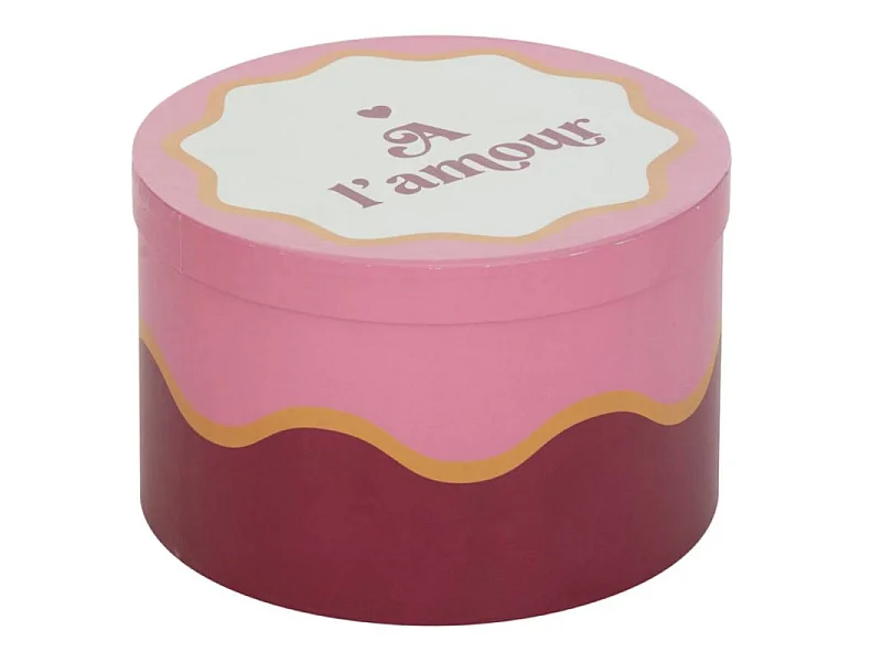 Lot de 4 Boîtes Déco "Chéri" 25cm Rouge