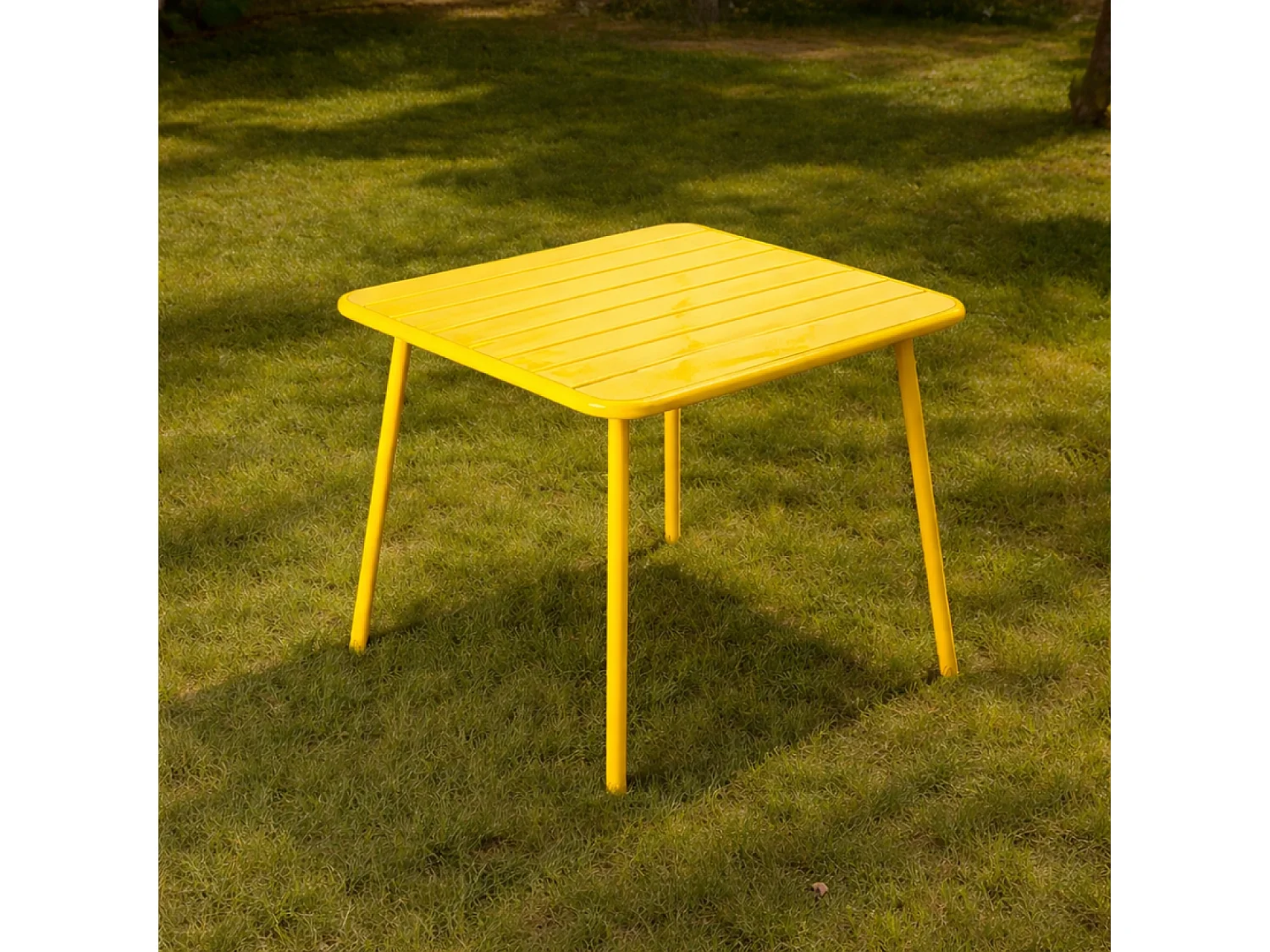 Table carrée 4 places 70x70cm jaune BERGAME