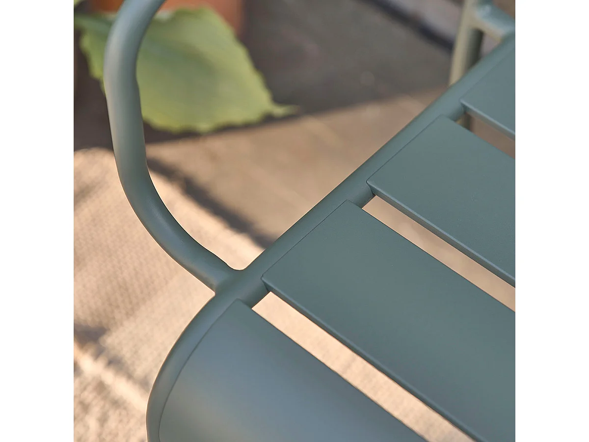 Banco de aluminio verde 118cm