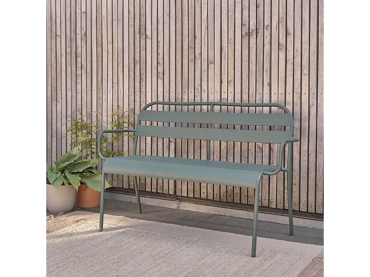 Banco de aluminio verde 118cm