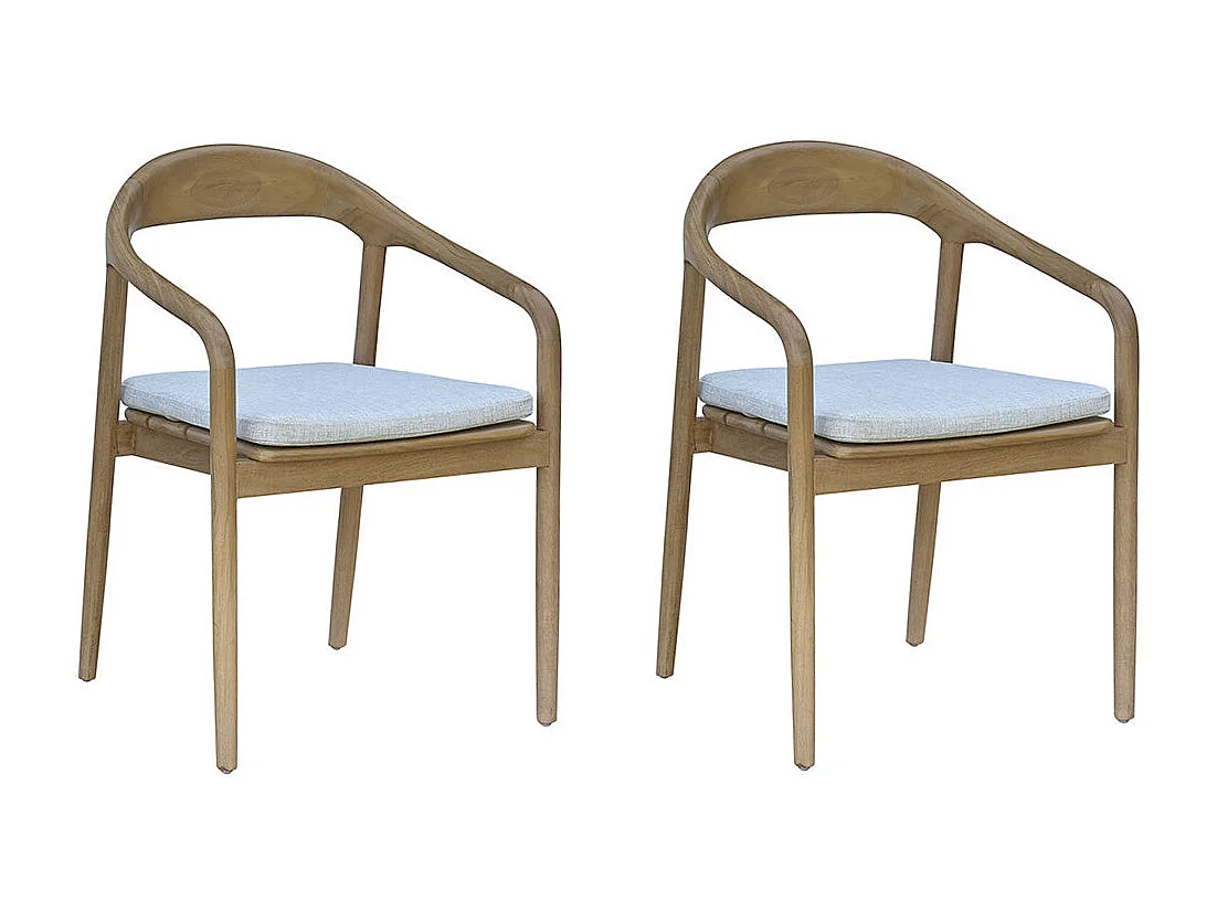 Set di 2 poltrone da giardino in teak massello