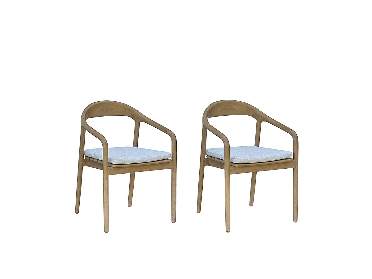 Set di 2 poltrone da giardino in teak massello
