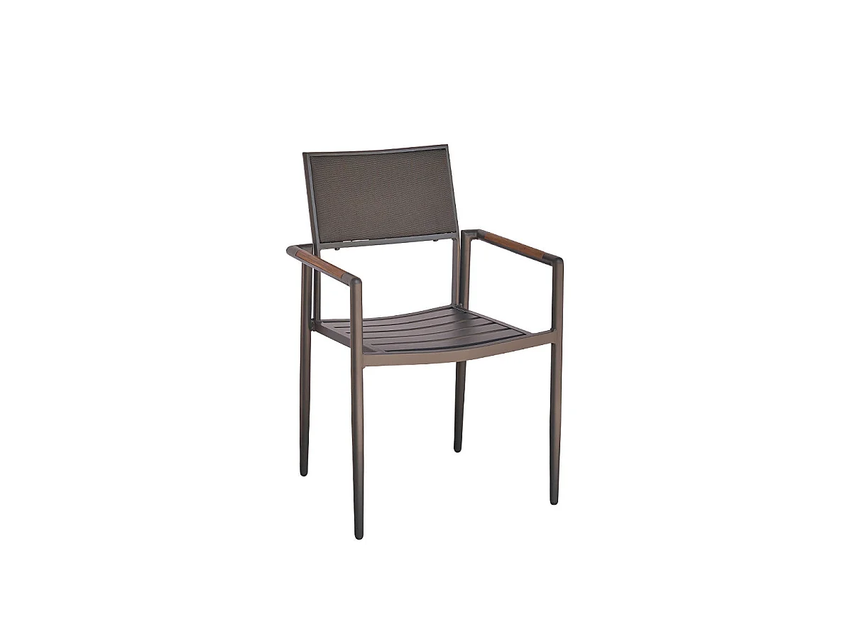 Poltrona da giardino in teak massiccio e alluminio