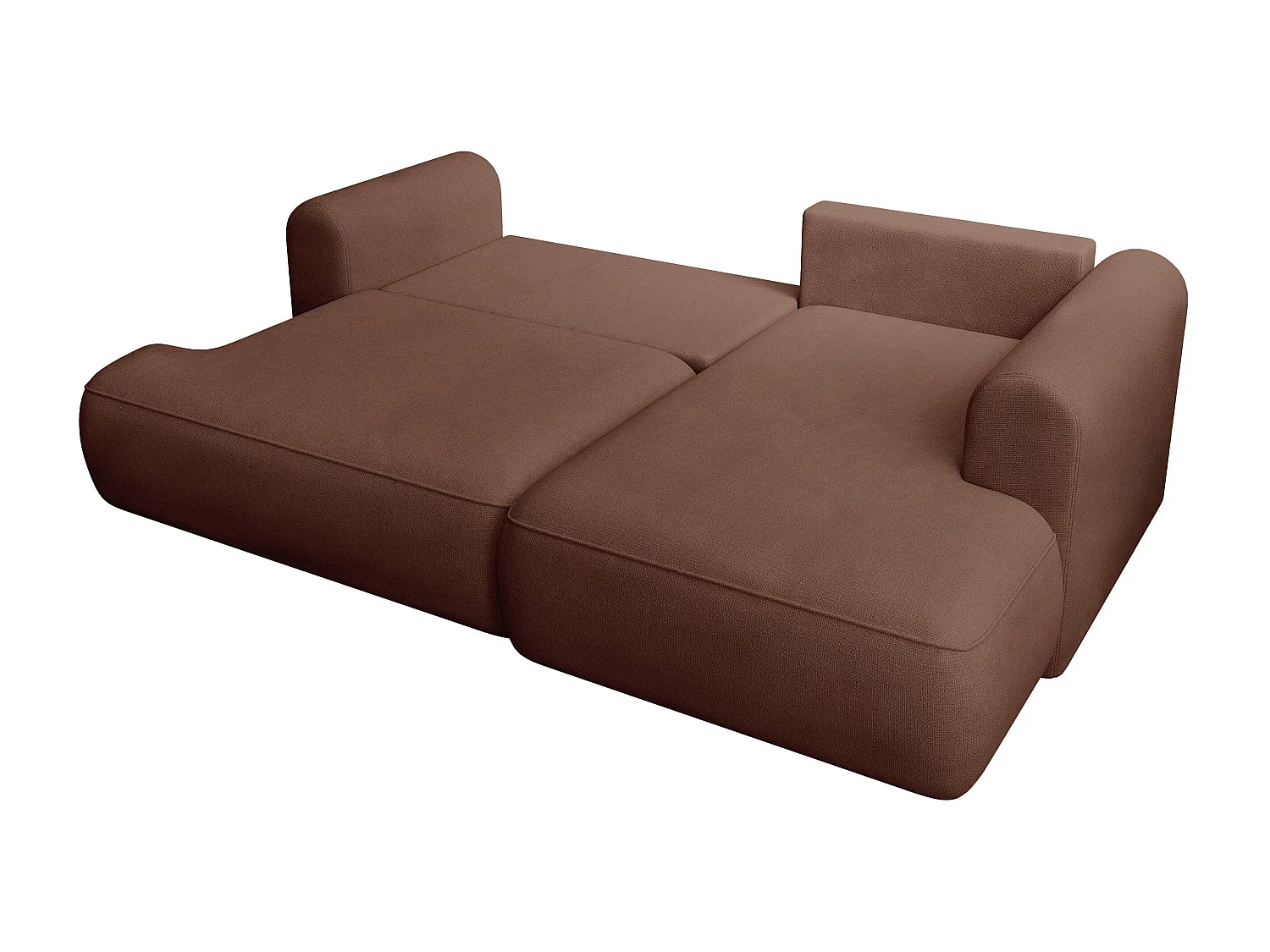 Canapé d’angle avec fonction couchage – angle droit – Cuivre – Chenille – Easy Clean – OVO MINI
