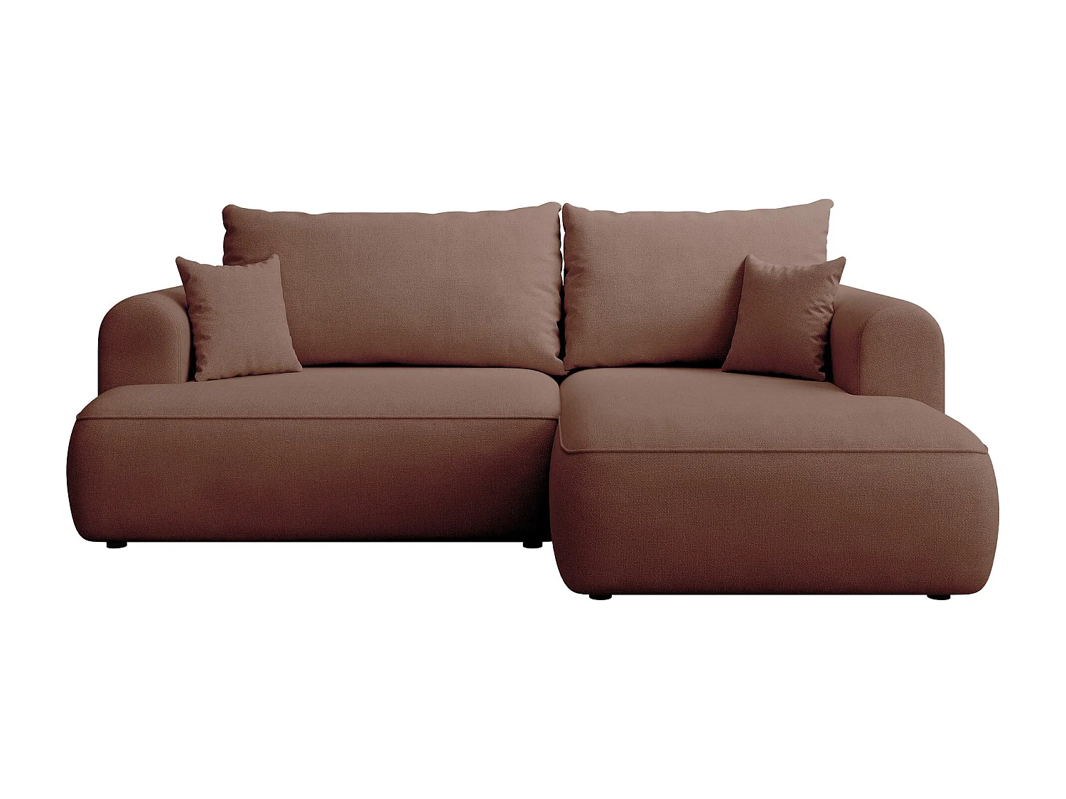 Canapé d’angle avec fonction couchage – angle droit – Cuivre – Chenille – Easy Clean – OVO MINI