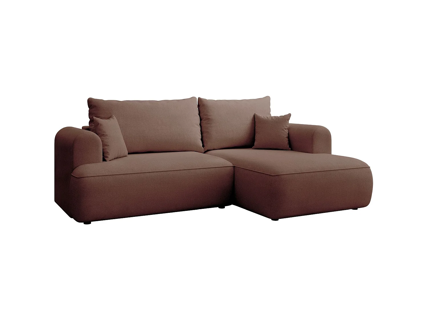 Canapé d’angle avec fonction couchage – angle droit – Cuivre – Chenille – Easy Clean – OVO MINI