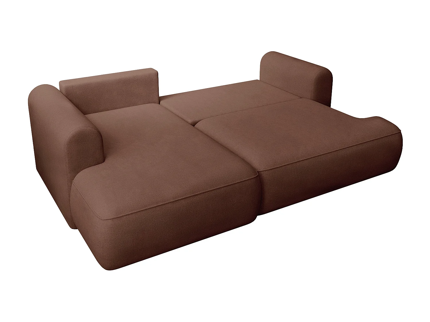 Canapé d’angle avec fonction couchage – angle gauche – Cuivre – Chenille – Easy Clean – OVO MINI